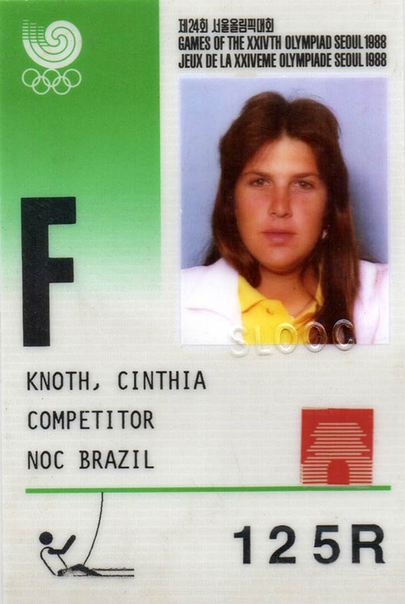 1988 - Jogo Olímpicos de Seul<br /><strong>Crachá de identificação da atleta.</strong>